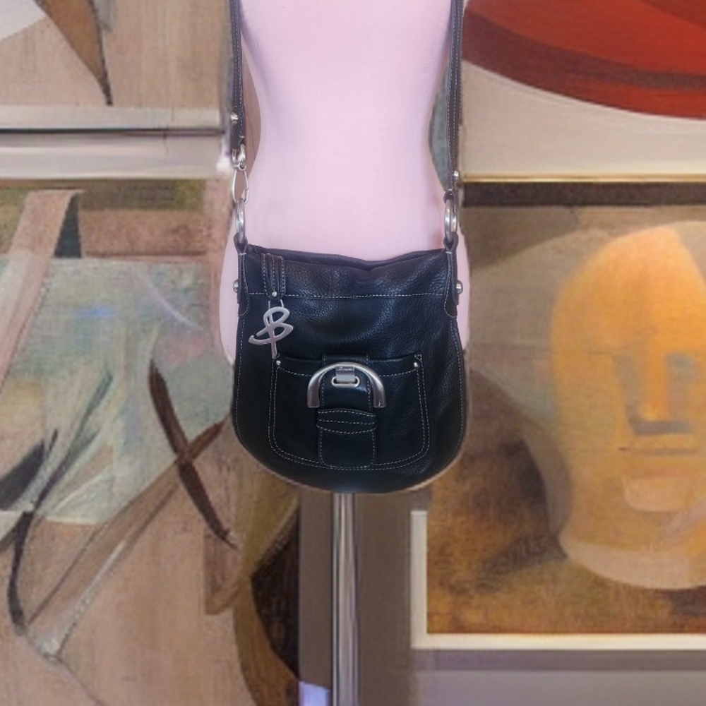 B. Makowsky Black Leather Crossbody